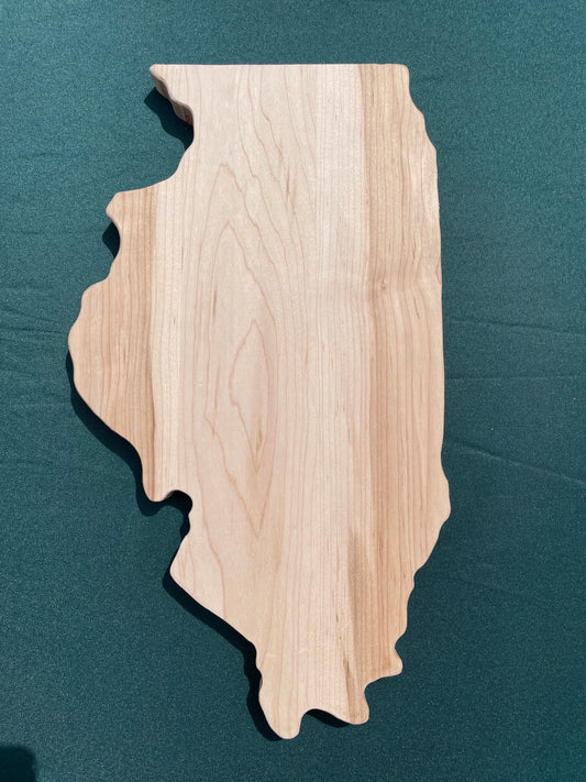 State of Illinois Maple Wood Wall Hanging