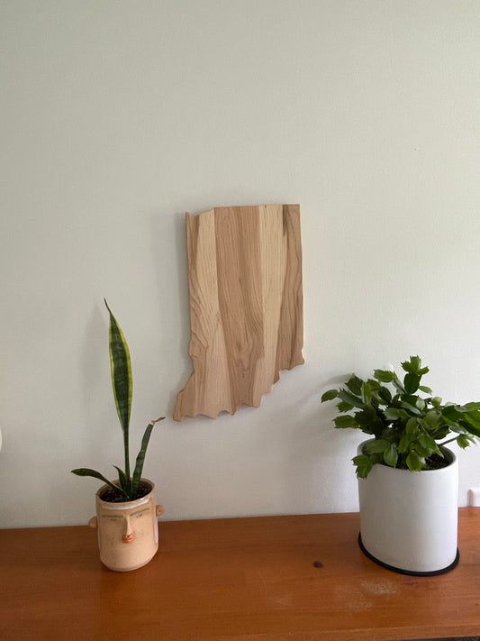 State of Indiana Maple Wood Wall Hanging